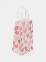 Розовый пакет подарочный мини крафт Love, 12 х 21 х 9 см