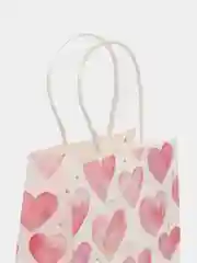 Розовый пакет подарочный мини крафт Love, 12 х 21 х 9 см