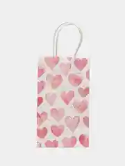 Розовый пакет подарочный мини крафт Love, 12 х 21 х 9 см