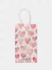 Розовый пакет подарочный мини крафт Love, 12 х 21 х 9 см