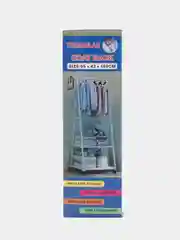 Белый вешалка напольная для одежды, передвижная с колесиками