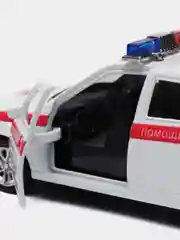 Белый металлическая коллекционная машинка Лада Приора
