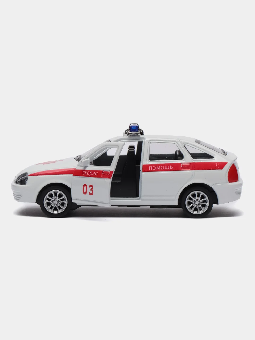 Белый металлическая коллекционная машинка Лада Приора