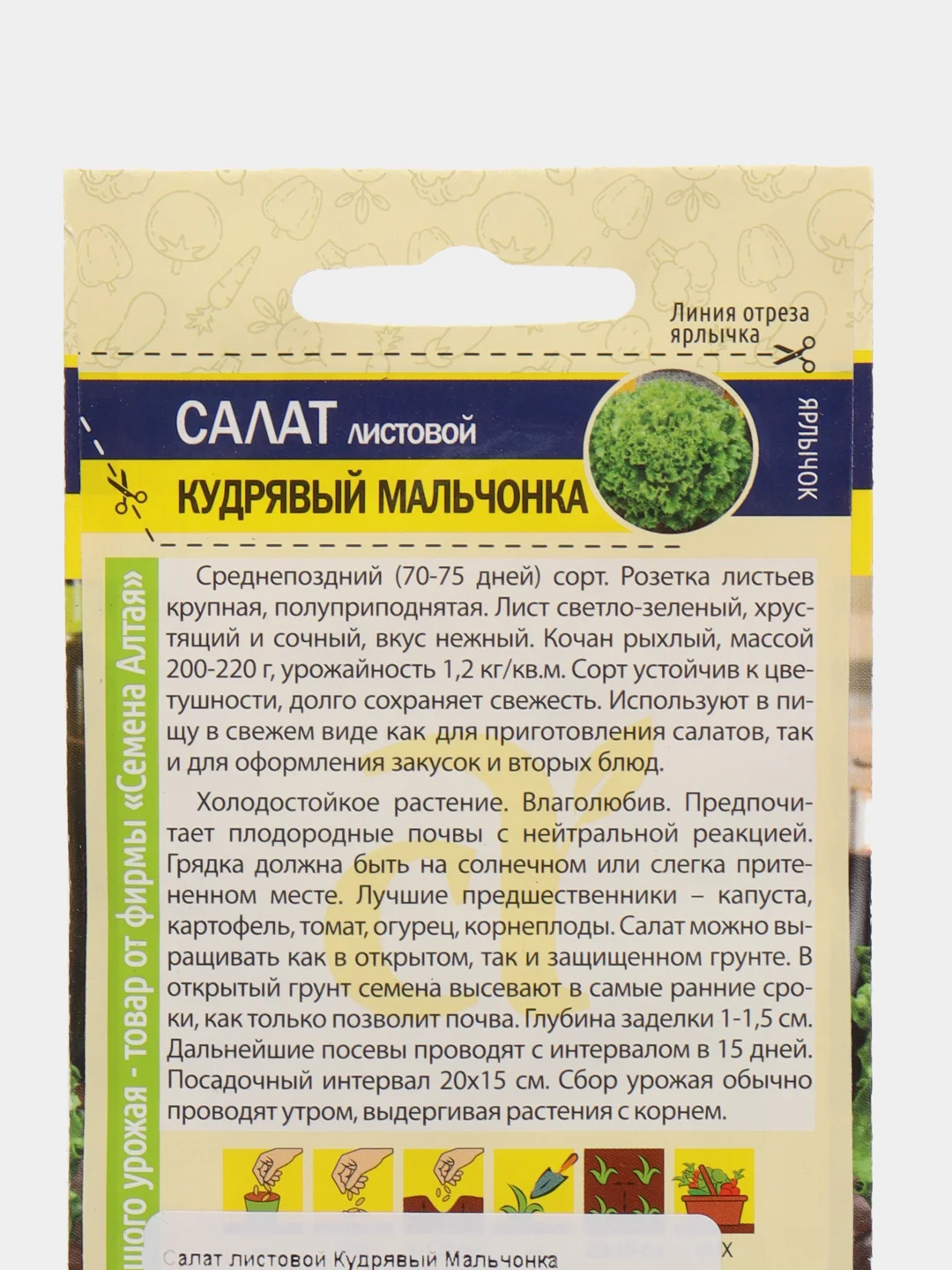 Салат листовой Кудрявый Мальчонка 0,5г (Семена Алтая)