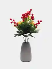 Багровый букет из искусственных цветов, ягодки, высота 40 см