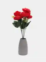 Алый искусственные цветы, букет, розы, высота 40см, 7бутонов