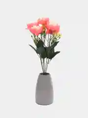 Кораллово-розовый искусственные цветы, букет, розы, высота 40см, 7бутонов