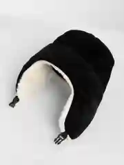Угольный шапка-ушанка с ушками, женская