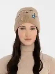 Коралловый меланж шапка "Мишка"