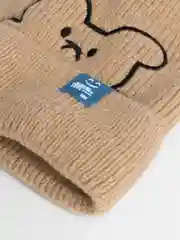 Коралловый меланж шапка "Мишка"