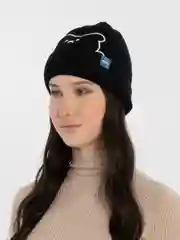 Черный шапка "Мишка"