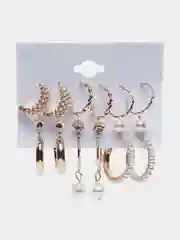 Золотой серьги кольца, сережки набор 9 пар, Infinite
