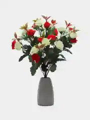 Алый букет из роз, искусственные цветы, высота 50см, 24 бутона