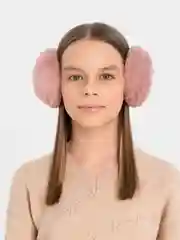 Розовый наушники меховые / Пушистые меховые наушники