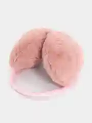 Розовый наушники меховые / Пушистые меховые наушники