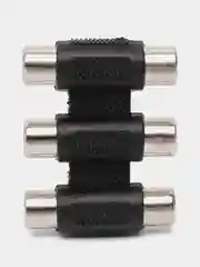 Переходник 3 гнезда RCA пластик 3 тюльпана на 3 тюльпана соединитель