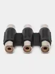 Переходник 3 гнезда RCA пластик 3 тюльпана на 3 тюльпана соединитель