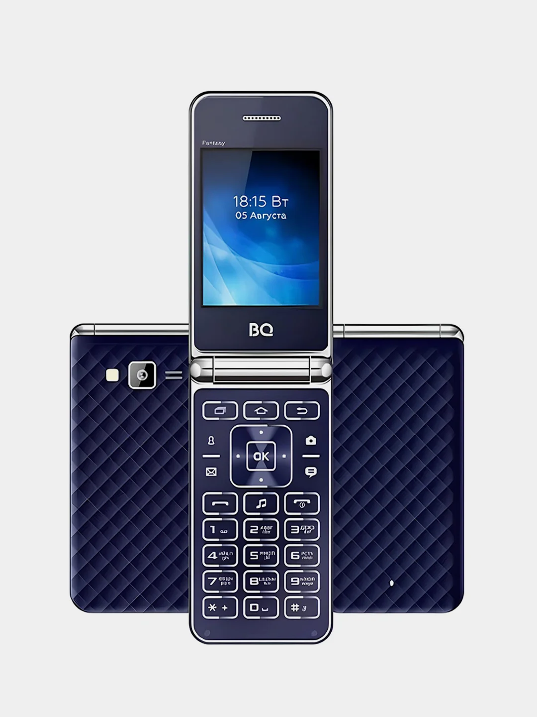 Красный телефон BQ 2446 Dream Duo, раскладной, кнопочный, 2 SIM