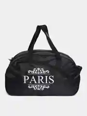 Черный сумка спортивная на молнии PARIS, наружный карман, длинный ремень