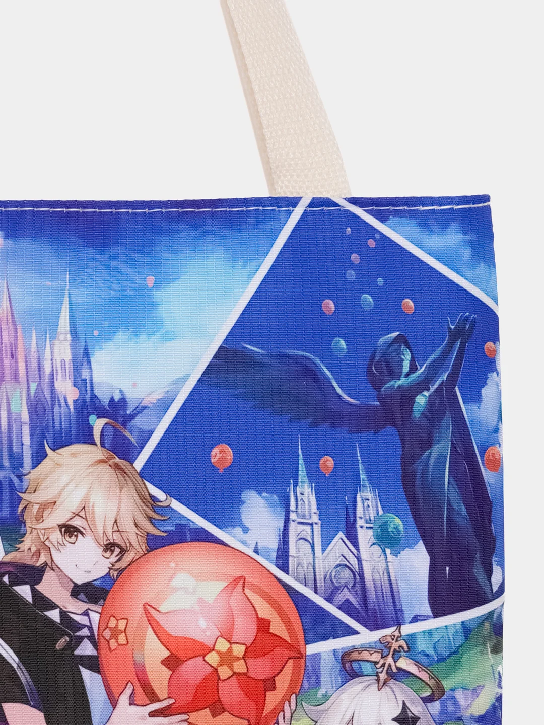 Аметистовый сумка-шоппер по аниме игре Genshin Impact / Геншин Импакт, на молнии и с потайным карманом