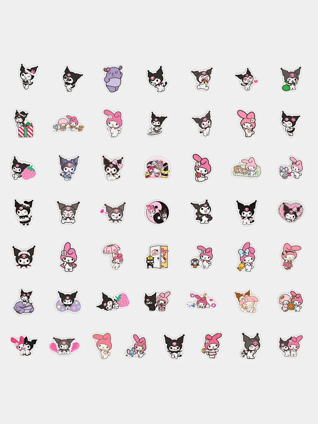 Белый наклейки стикеры Куроми, Hello kitty
