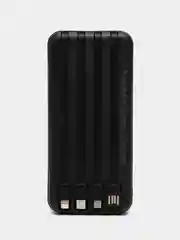 Зеленый powerbank с беспроводной зарядкой / Повербанк с встроенными проводами 10000 / 20000 мАч