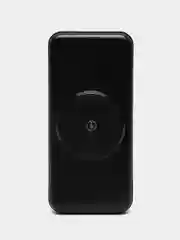 Черный powerbank с беспроводной зарядкой / Повербанк с встроенными проводами 10000 / 20000 мАч