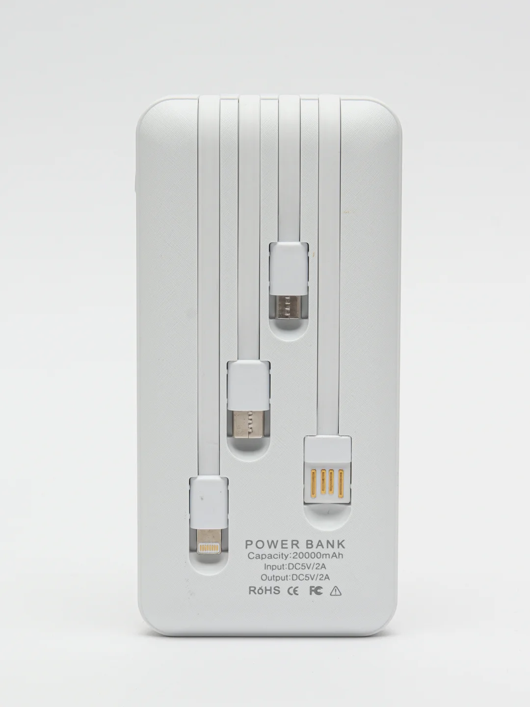 Белый внешний аккумулятор Повербанк / Power Bank / PowerBank, 20000 mAh