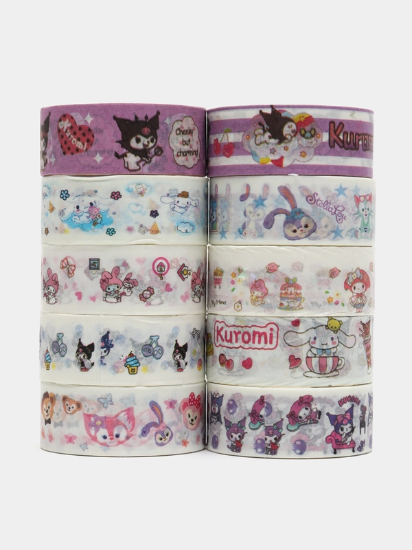 Стикерпак, стикеры Hello Kitty, наклейки Куроми, декоративный скотч по аниме Куроми