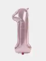 Розовый шар фольгированный Цифра, золото, серебро, розовый, зеленый 34"/86см