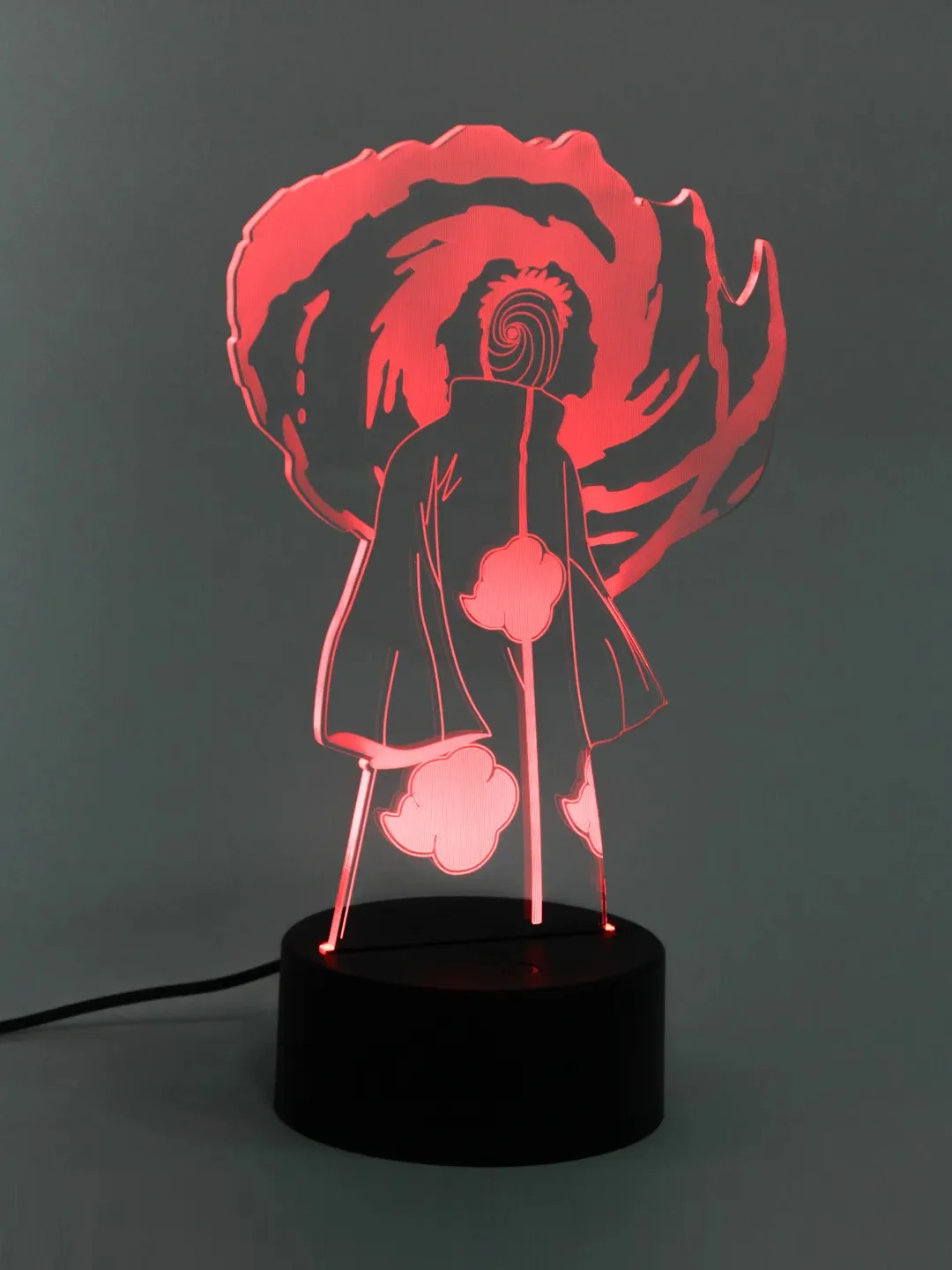 Красный ночник 3D по аниме "Наруто", LED, светодиодный, USB