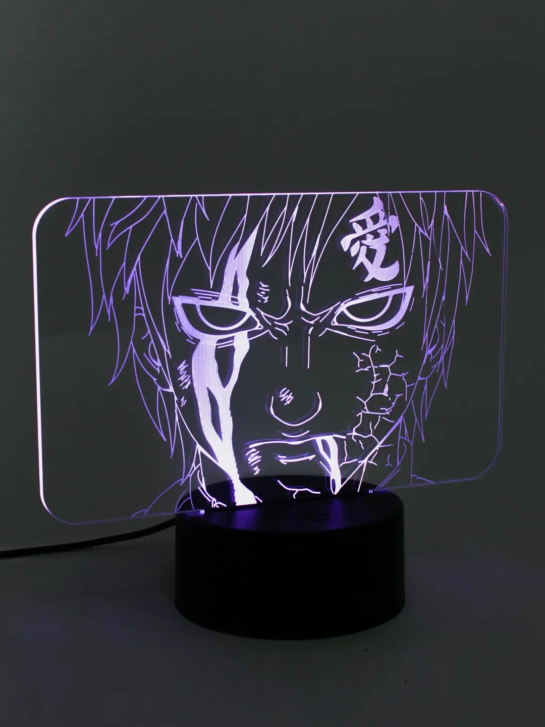 Фиолетовый ночник 3D по аниме "Наруто", LED, светодиодный, USB