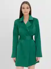 Зеленый платье пиджак атласное