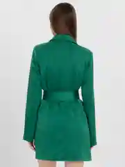 Зеленый платье пиджак атласное