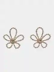 Серебряный серьги женские, со стразами, в форме цветка
