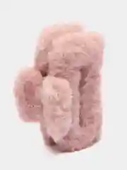 Коралловый меланж заколка краб для волос, с мехом, разноцветный, крабик, меховой