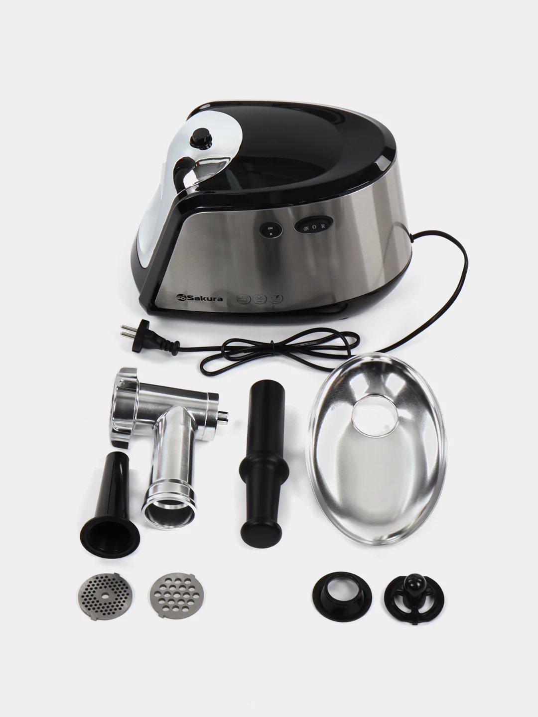 Серый металлик мясорубка Sakura SA-6407, 1800 Вт