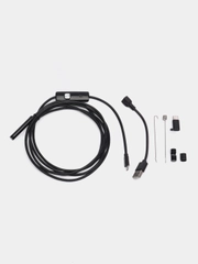 Гибкий эндоскоп с подсветкой 7mm microUSB, камера для диагностики