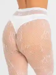 Белый капроновые колготки сеточка Hello Kitty