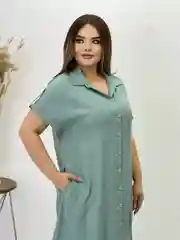 Мятный платье женское, повседневное, офисное, большой размер