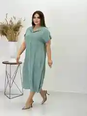 Мятный платье женское, повседневное, офисное, большой размер