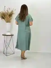 Мятный платье женское, повседневное, офисное, большой размер