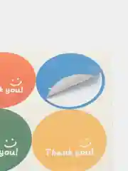 Прозрачный круглые цветные яркие и пастельные наклейки с надписью "Thank You"
