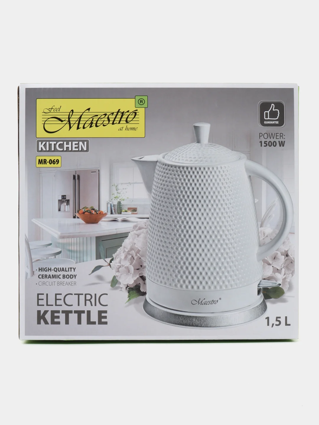 Чайник электрический Maestro MR-069-BLACK керамика, 1,5 л