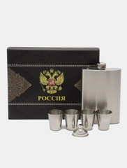 Подарочный набор, туристический: фляжка, рюмки, воронка, нержавейка, Подарок