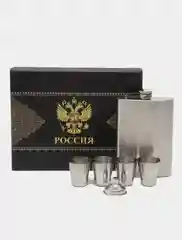 Подарочный набор, туристический: фляжка, рюмки, воронка, нержавейка, Подарок