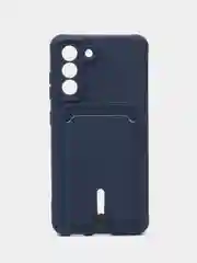 Темно-синий чехол для Samsung Galaxy S21 FE, S21FE (Самсунг С21 ФЕ, С21ФЕ) силиконовый, с карманом