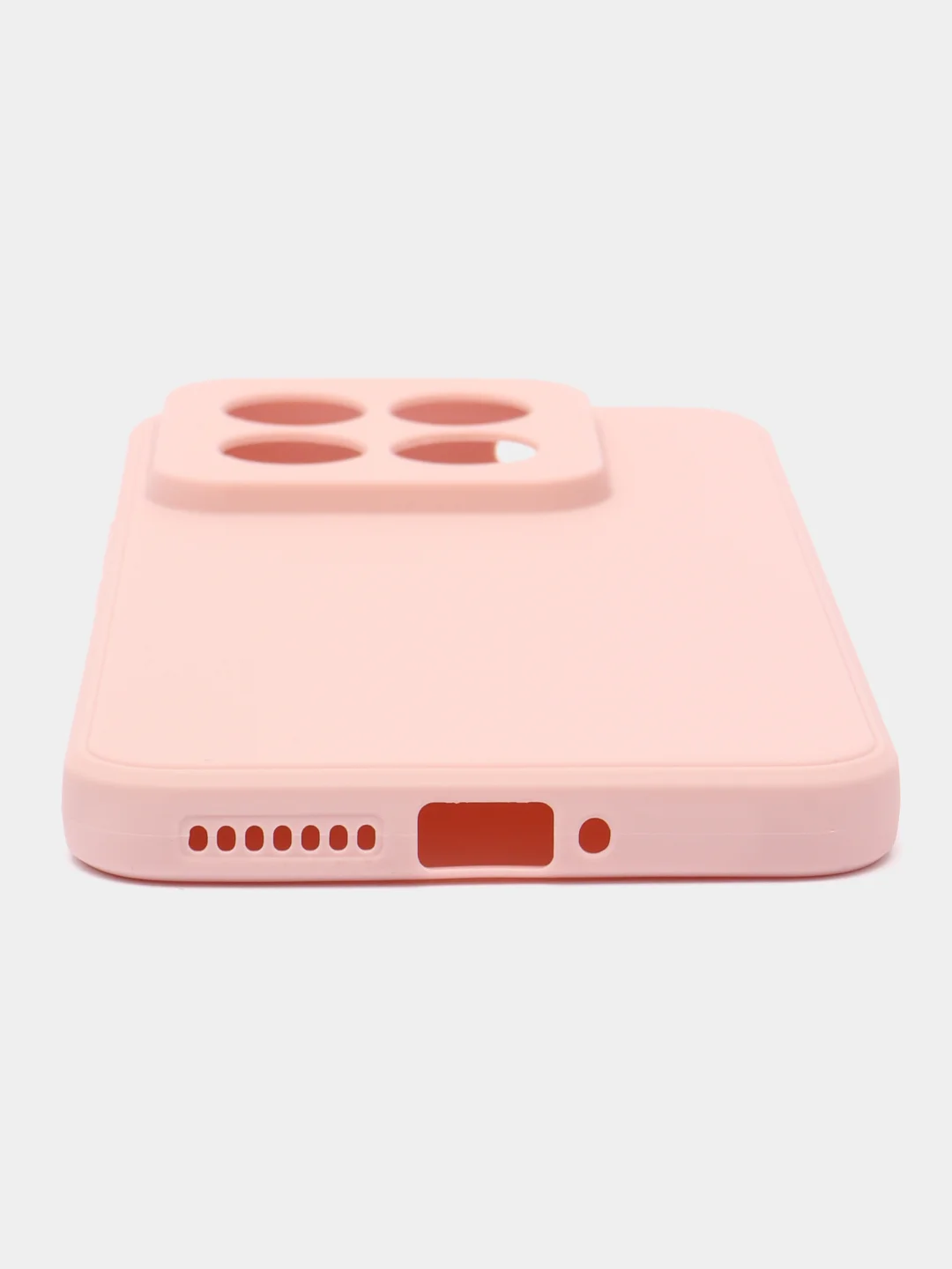 Пудровый чехол для Xiaomi 14 Pro ( сяоми 14 про ) силиконовый , с защитой камеры