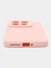 Пудровый чехол для Xiaomi 14 Pro ( сяоми 14 про ) силиконовый , с защитой камеры