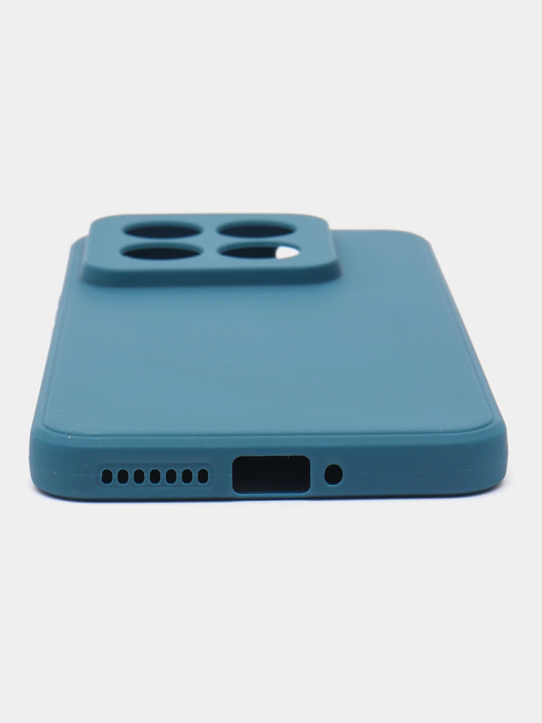 Синий чехол для Xiaomi 14 Pro ( сяоми 14 про ) силиконовый , с защитой камеры